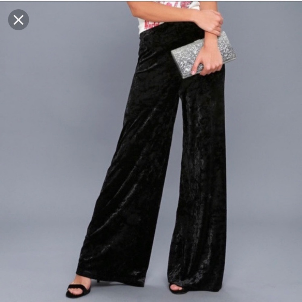 Cynthia Rowley black crushes velvet pants Sz 6